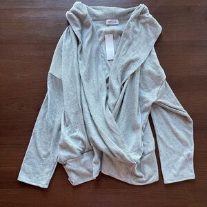 NWT Heather Gray Wrap-Front Cardigan